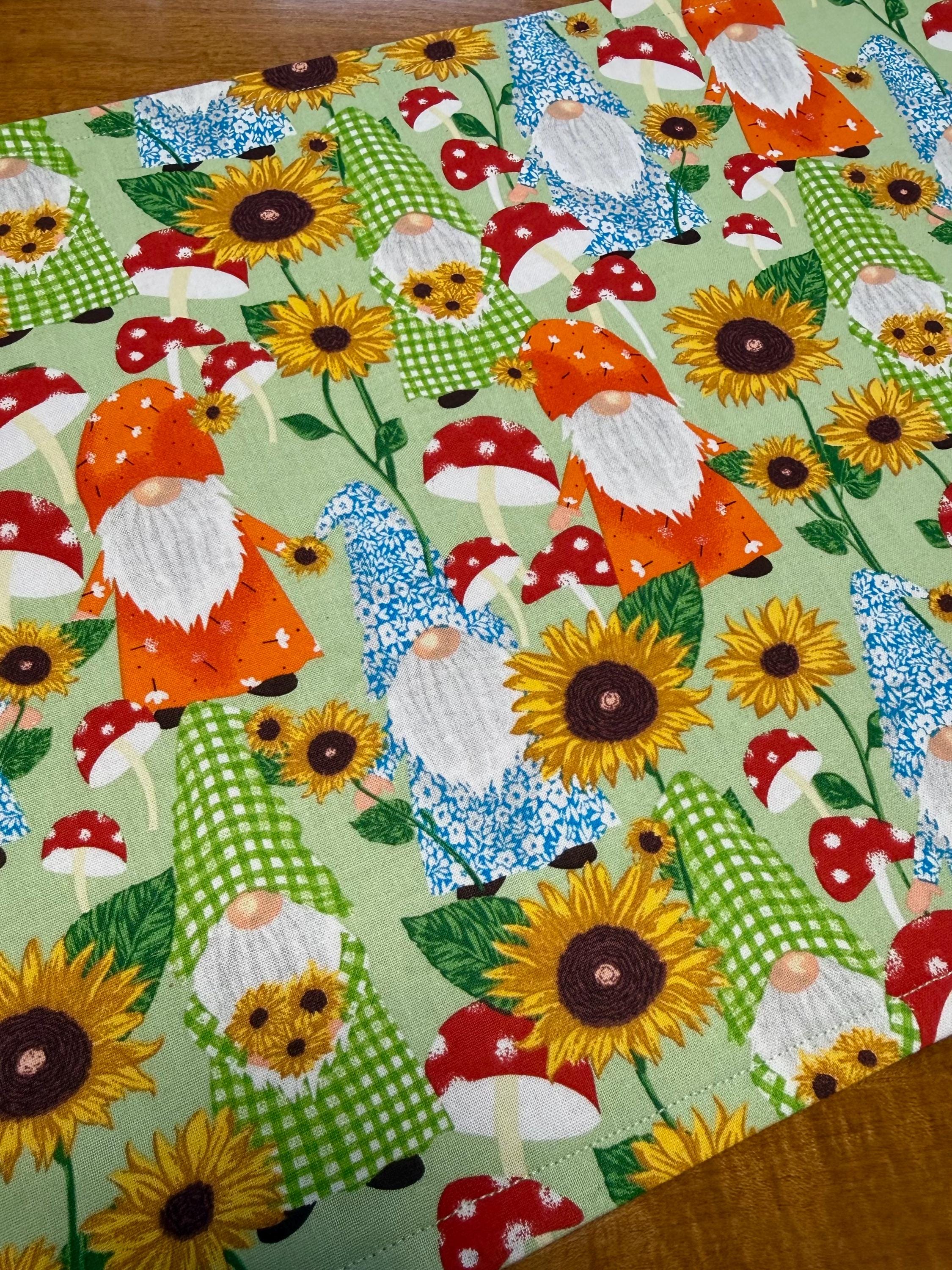 Set of Spring Reversible Placemats • Gnome & Ladybug Table Decor • Easter Kitchen Decor • Cute Spring Table Mats • Handmade Dining Set