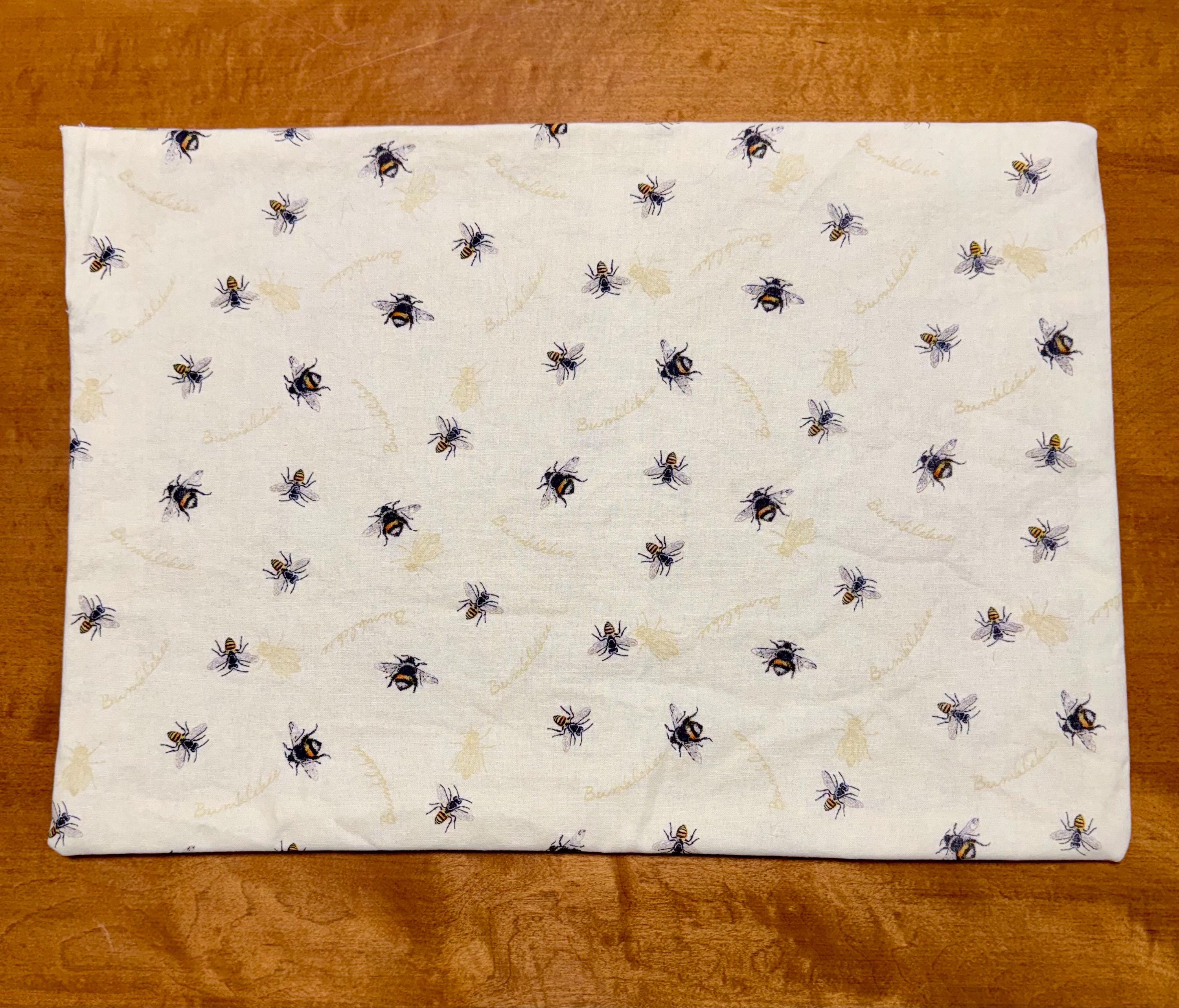 Set of Four Reversible Fabric Placemats / Birds & Sunflowers / Bumblebees