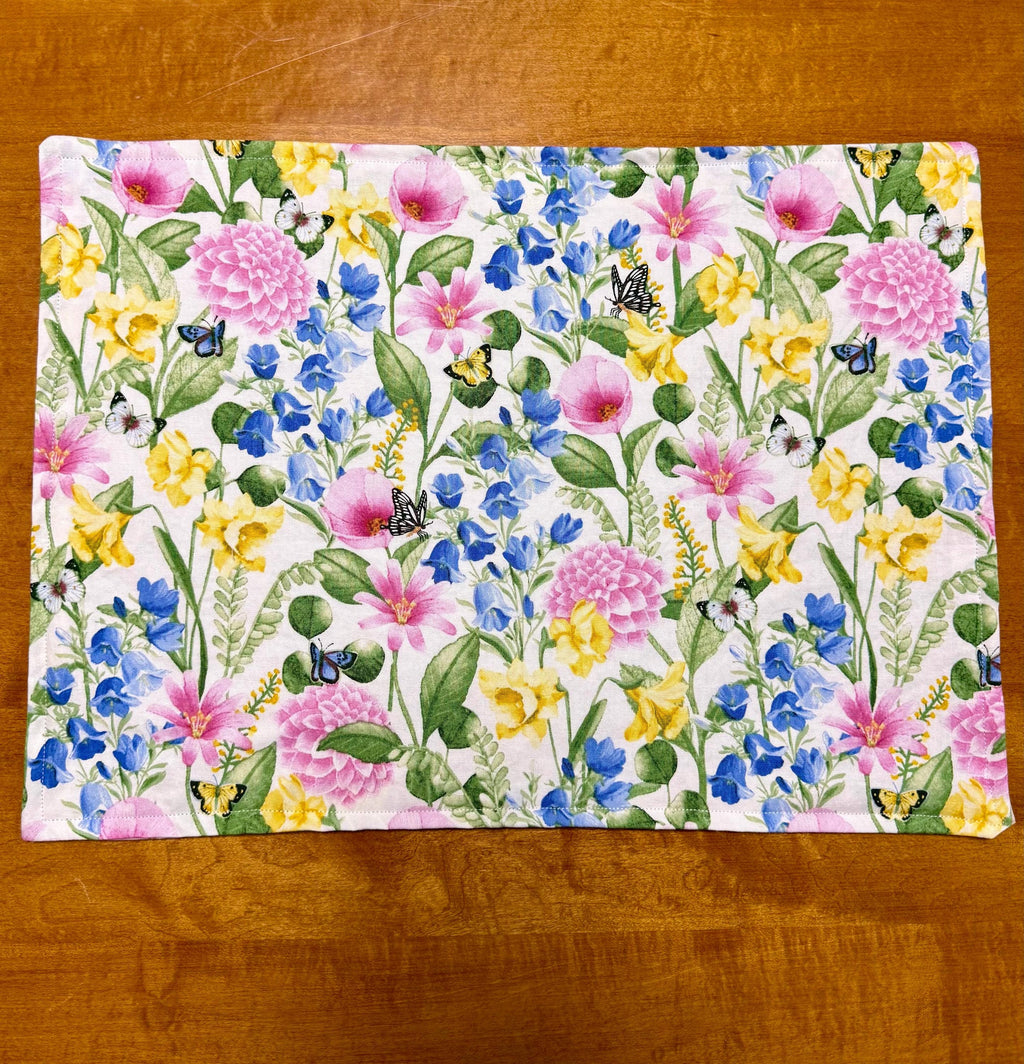 Set of Four Easter/Spring Reversible Fabric Placemats