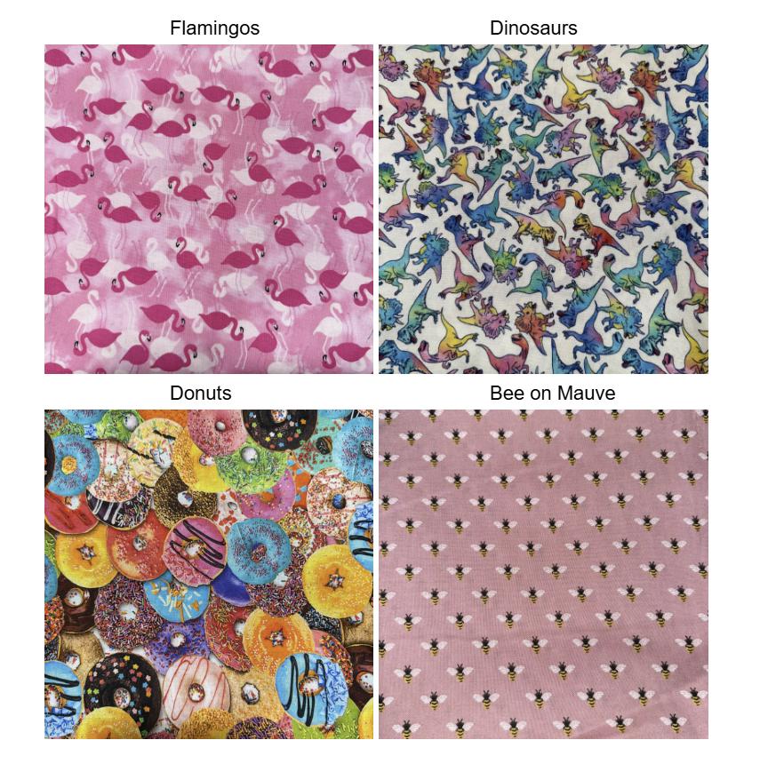 Handmade Cotton Fabric Scrunchies - Cheerful Prints, Hair Accessories