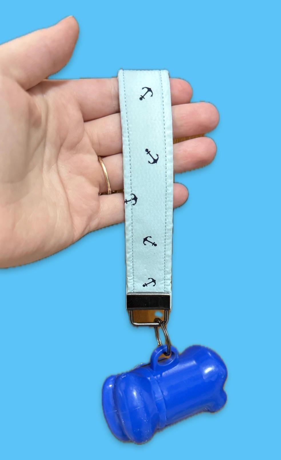 Fabric Key Fob Wristlet Hands-Free Keychain