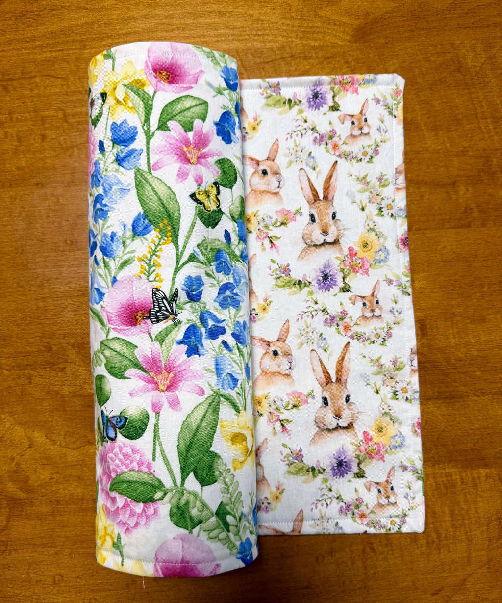 Set of Four Easter/Spring Reversible Fabric Placemats
