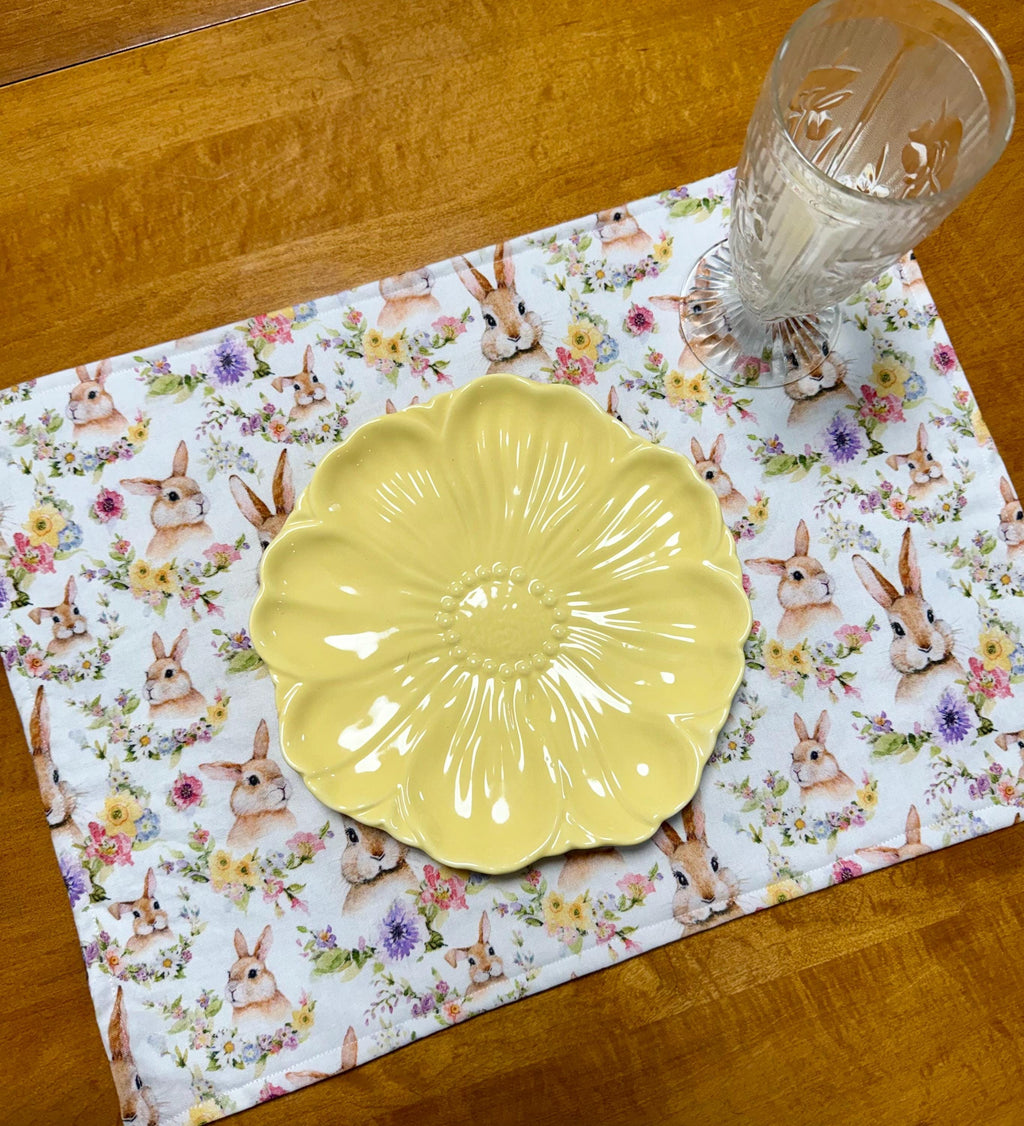 Set of Four Easter/Spring Reversible Fabric Placemats