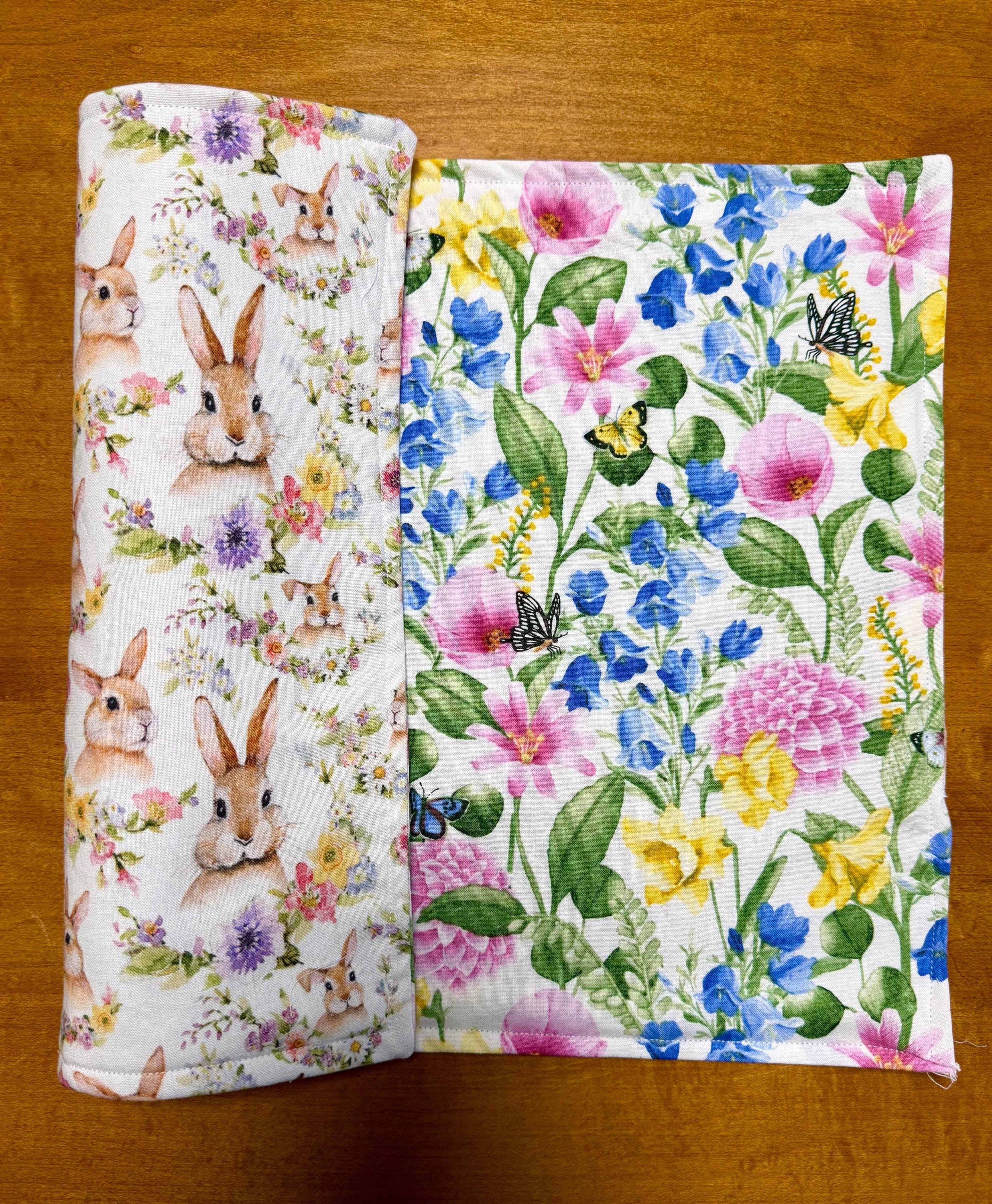 Set of Four Easter/Spring Reversible Fabric Placemats