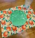 Set of 4 Spring Garden Theme Reversible Placemats, Vegetables & Oranges