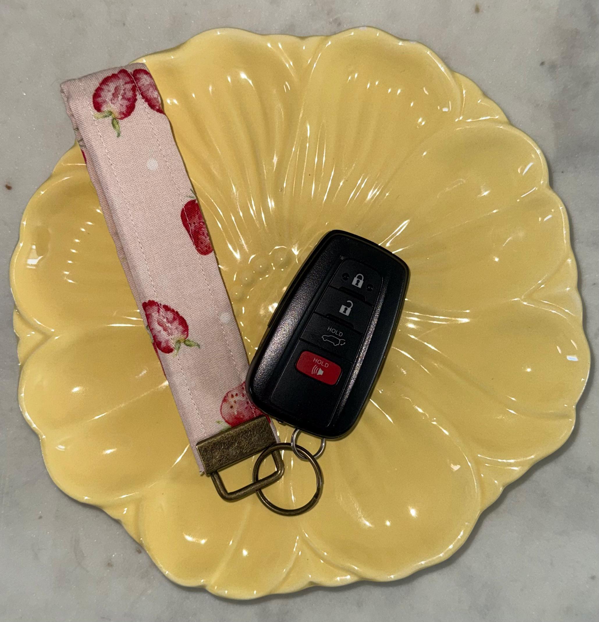 Fabric Key Fob Wristlet Hands-Free Keychain