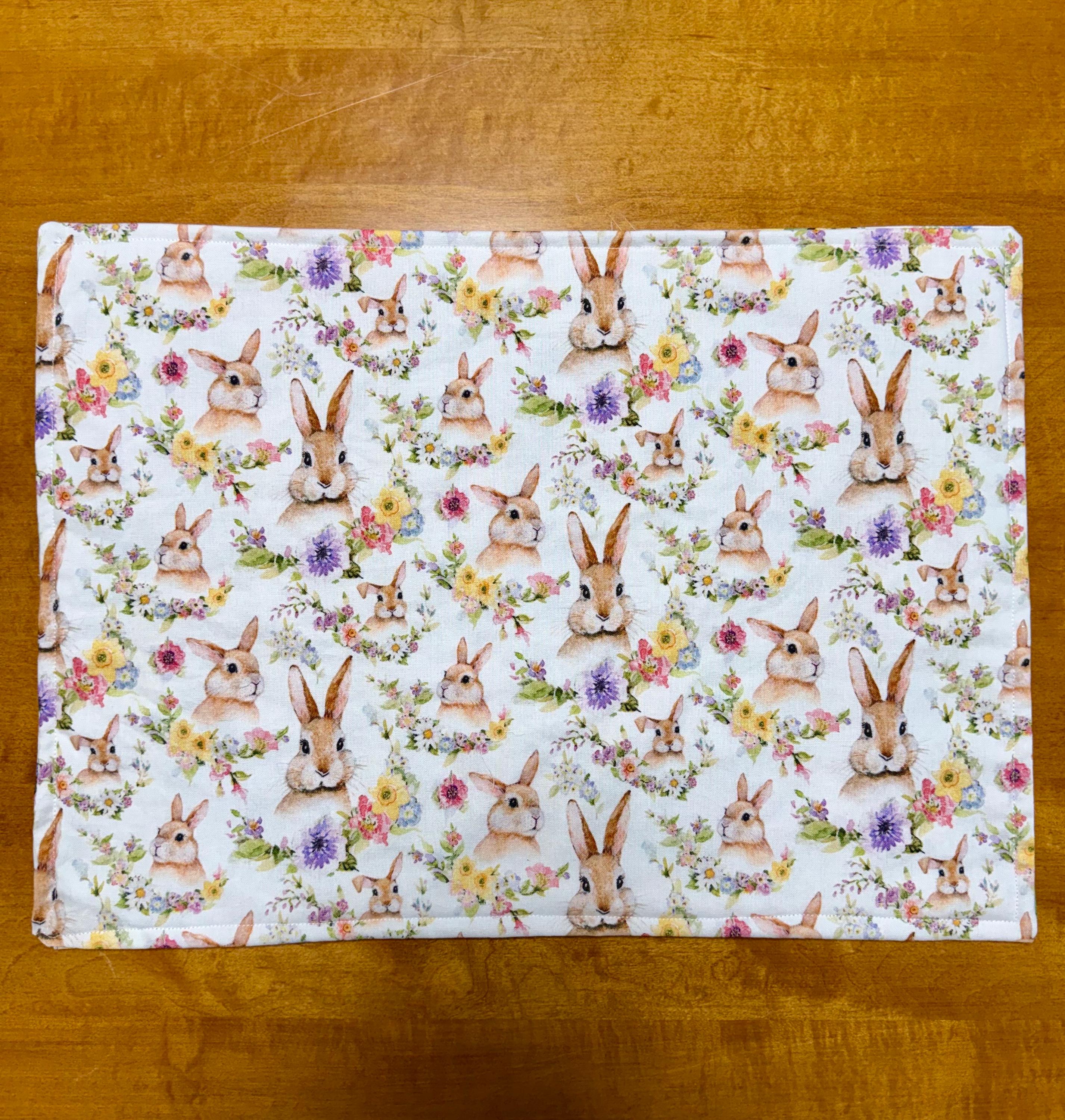 Set of Four Easter/Spring Reversible Fabric Placemats