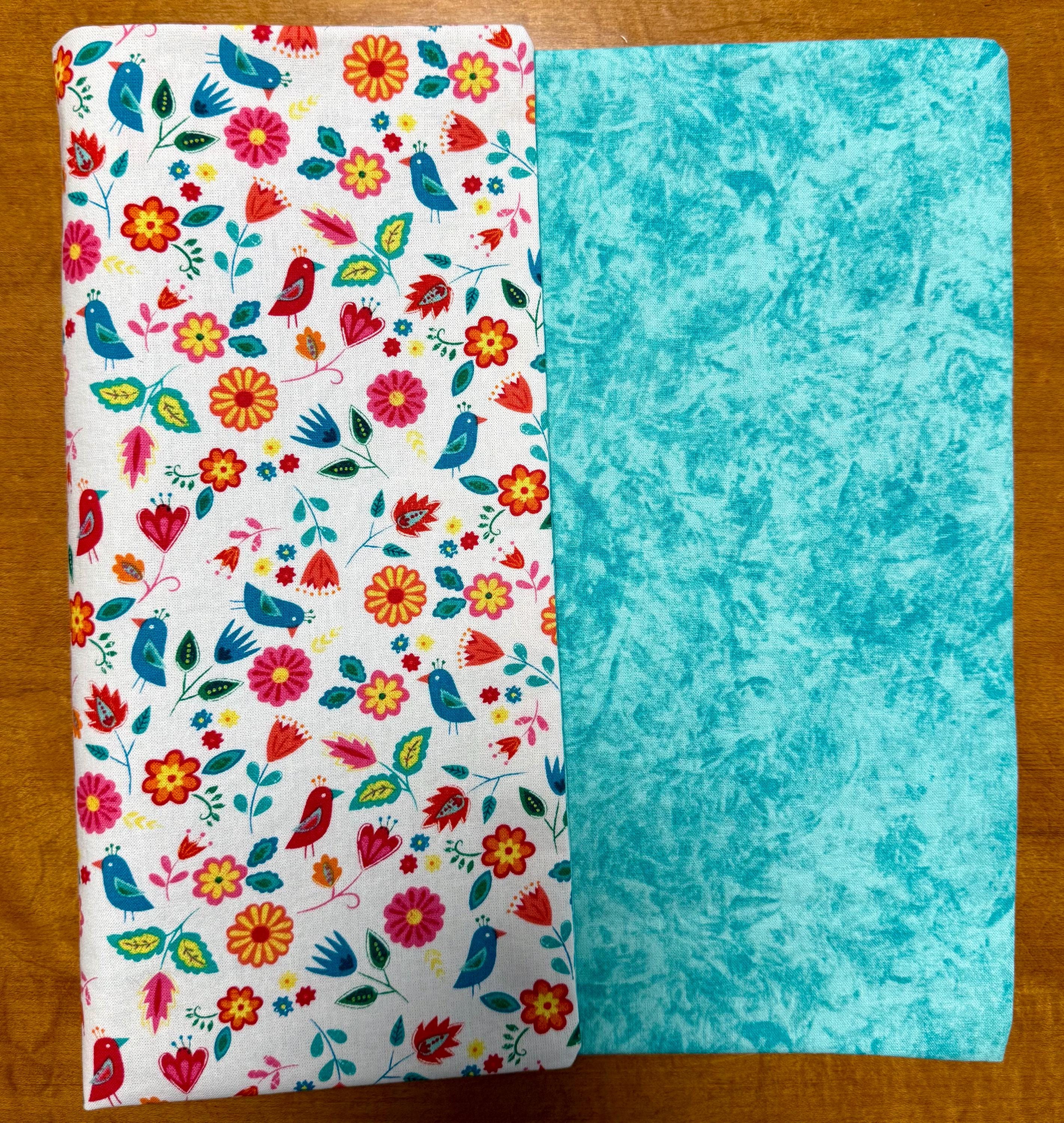 Set of Four Reversible Place Mats / Spring Birds and Flowers