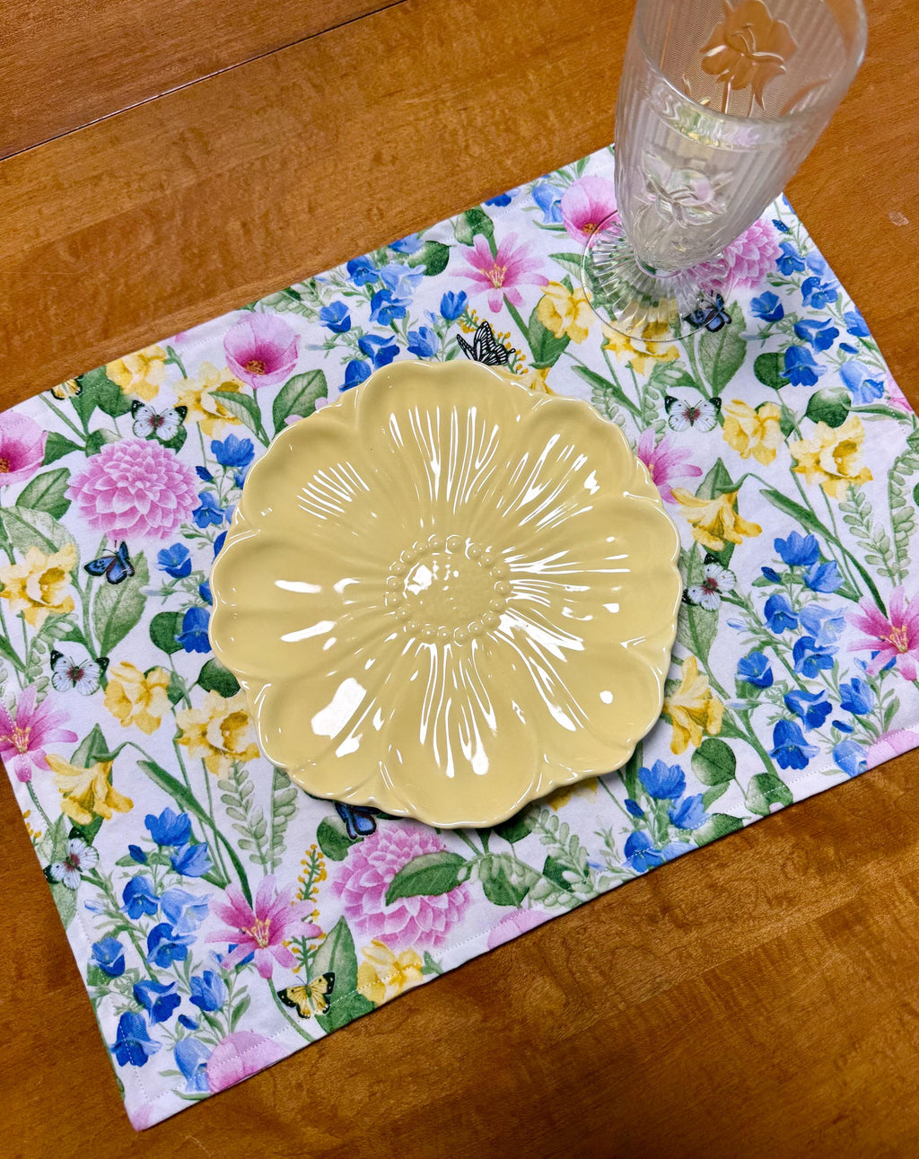 Set of Four Easter/Spring Reversible Fabric Placemats