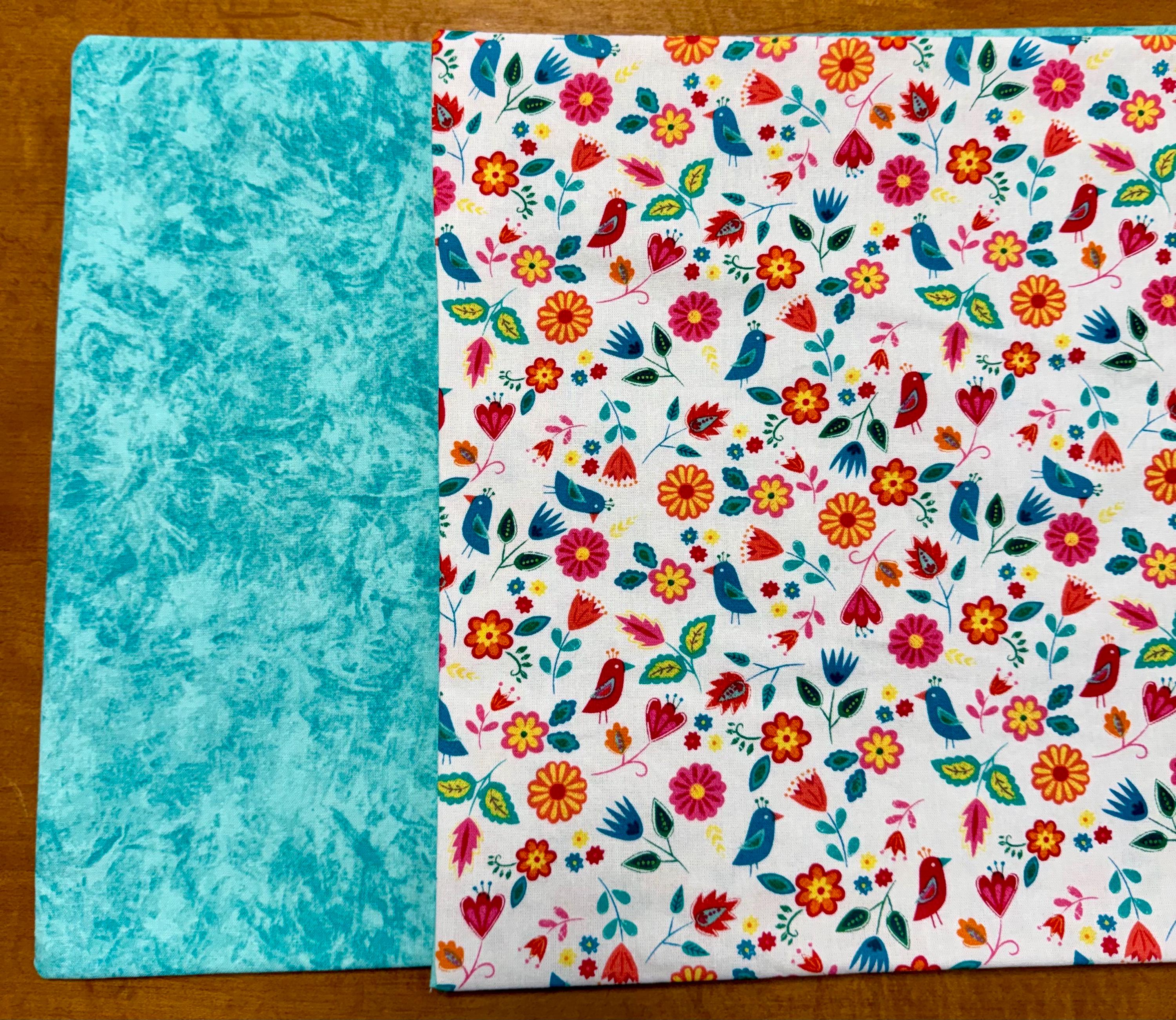 Set of Four Reversible Place Mats / Spring Birds and Flowers